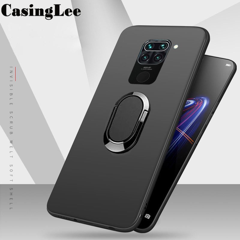 Casinglee For Redmi Note 9 Soft matte Case full Protector Shockproof Car Magnetic Holder Ring Phone Cover Mi Redmi Note 9 Phone case