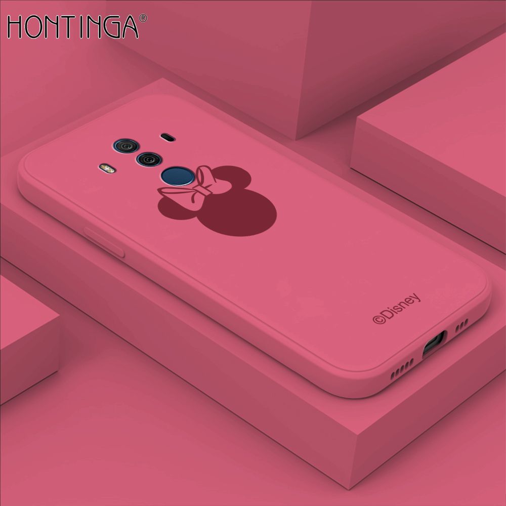Hontinga for Huawei Mate 10 Pro Case Cartoon Mouse Phone Case Soft Square Edge Silicone Cases Full Lens Cover Shockproof Protection Cover
