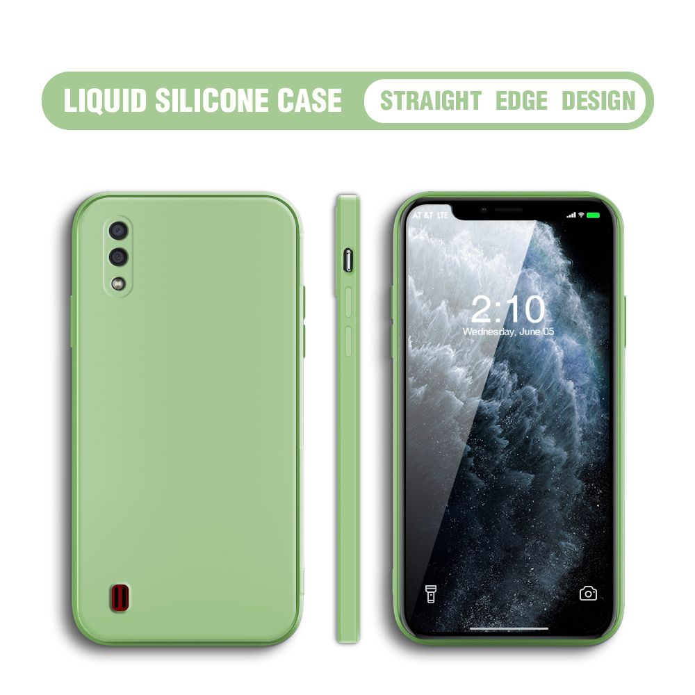 BILI for Samsung A01 Back Cover Ultra Thin Soft Luxury Square Multicolor Liquid Silicone Phone Case