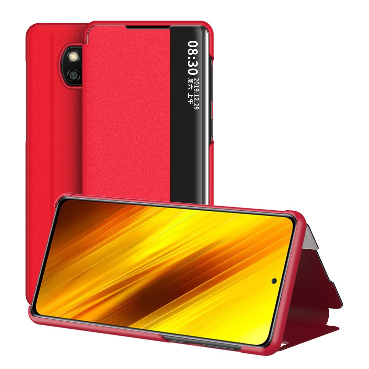 Casing for Xiaomi Poco X3 NFC View Smart Flip Leather Stand Case Cover View Smart Flip Leather Stand Case Cover