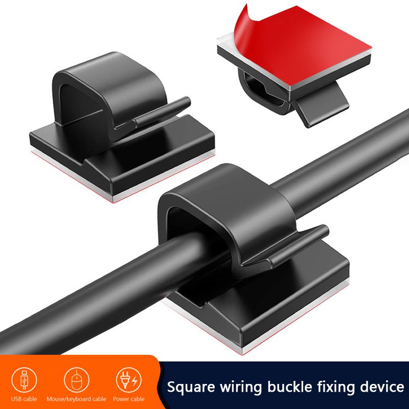 10pcs Strong Adhesive Tape Cable Clips Wiring Clips Cable Organizer Cable Tie Cable Organizer for Office Home