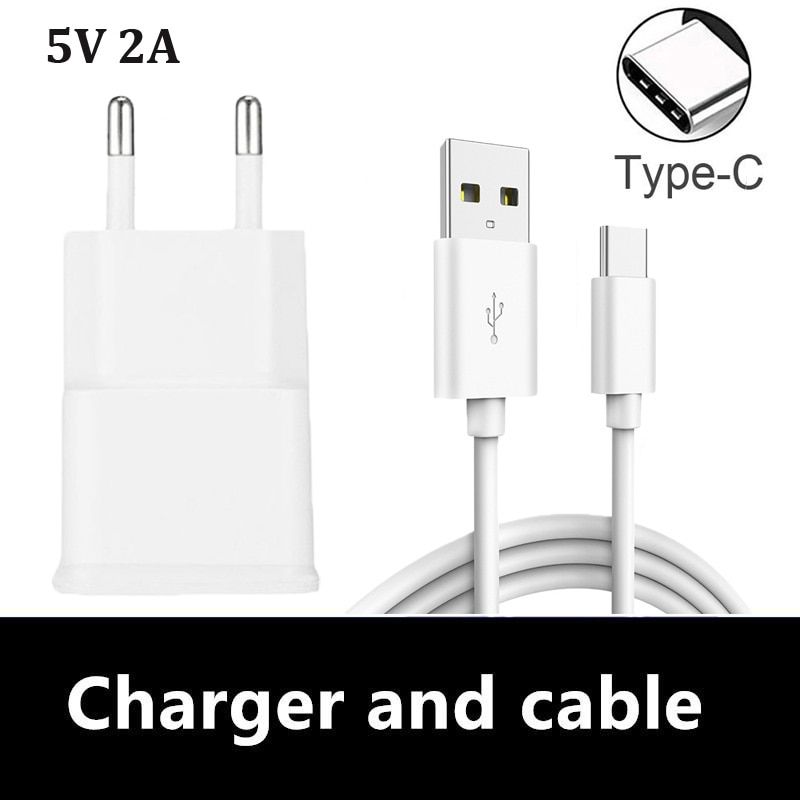 5V 2A EU Plug Travel Charger Adapter For Samsung A21S A31 A51 A71 A30 A50 A70 A80 A30S A50S USB Type-C Data Sync Charging Cable