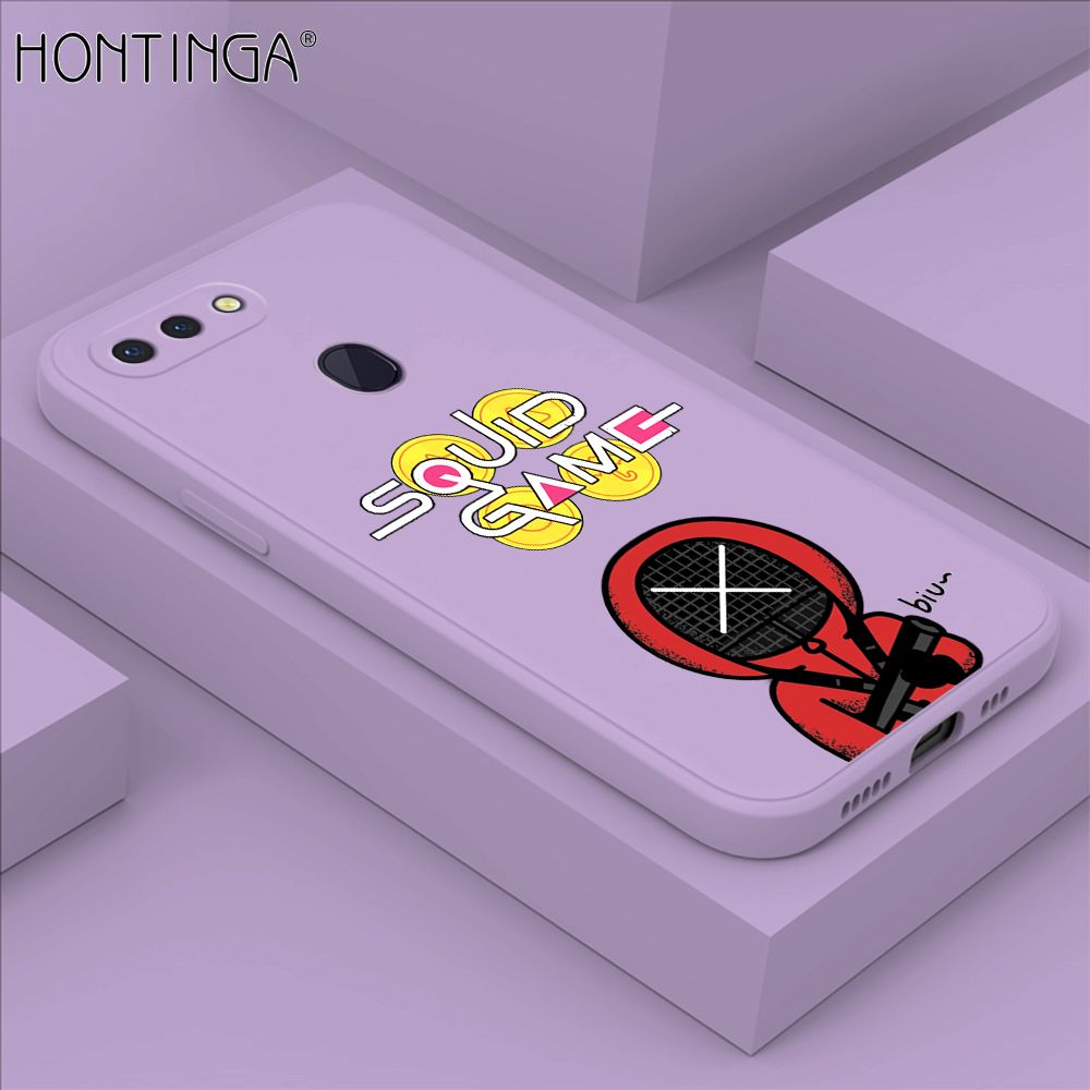 Hontinga for OPPO R15 Pro Case Fashion Cartoon Electric Baton Judge Role Phone Cover Square Liquid Silicone Trend Phone Case