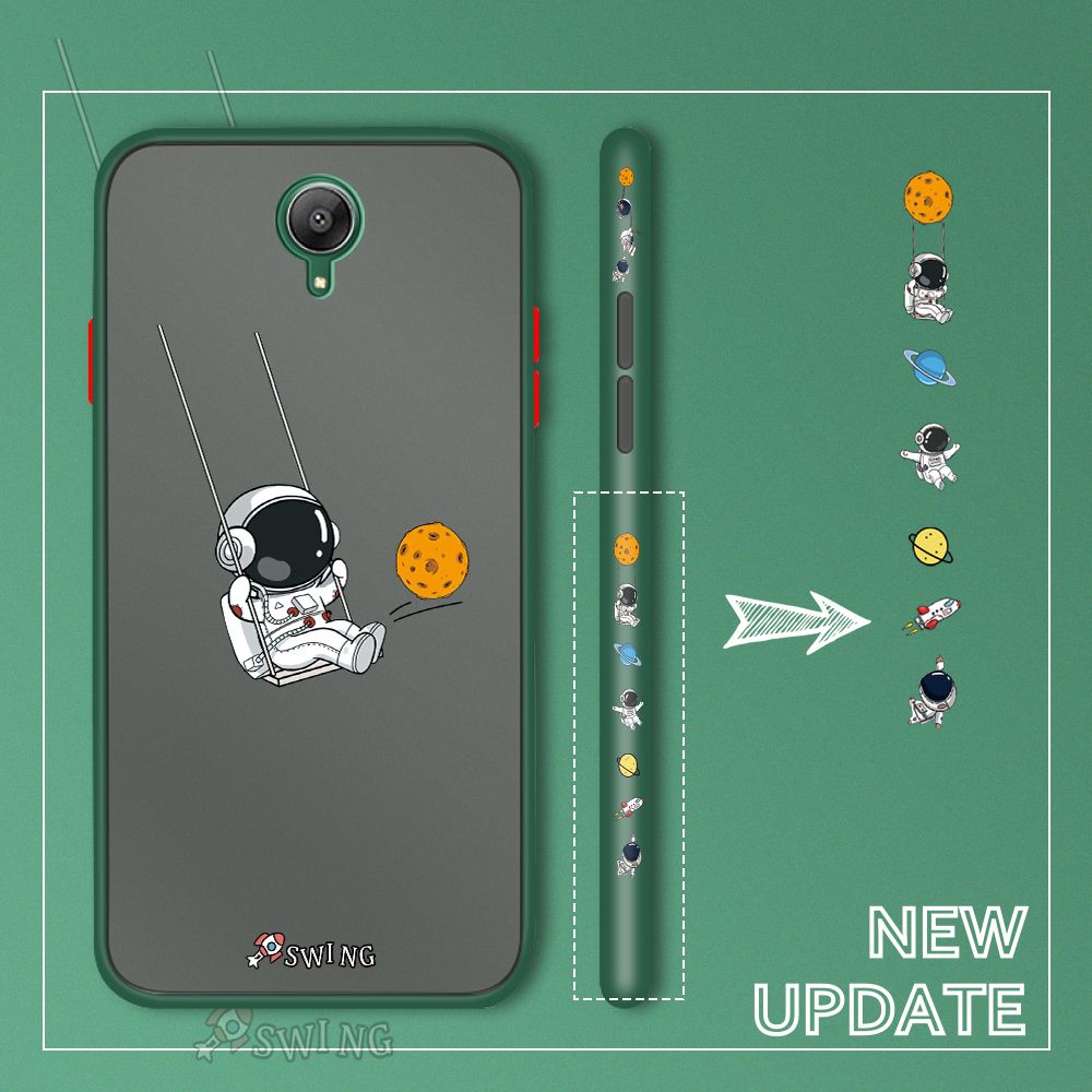 UCUC for Redmi Note 2 Back Cover Swing Astronaut Side Printed Design Phone Case Ultra Thin Frosted Cover Shockproof Phone Cover