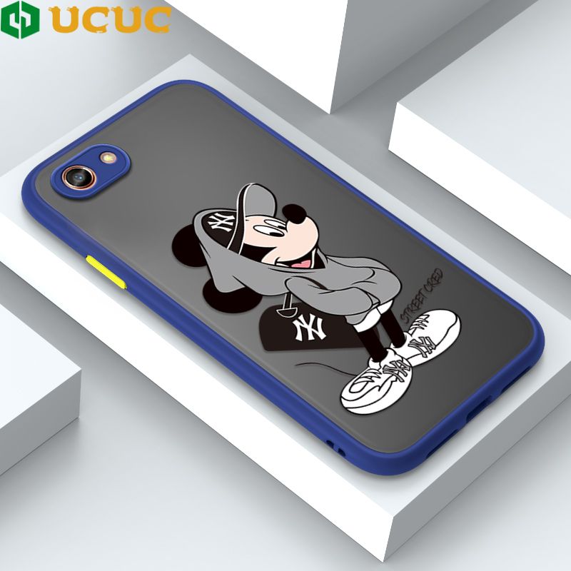 UCUC for OPPO A83 Back Cover Handsome Mouse Frosted Transparent Hard Phone Case Thin Shockproof Full Cover Camera Protect Case