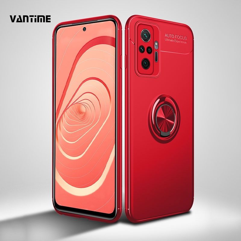 Vantime for Redmi Note 10 Pro / Note 10 Pro Max Case Soft Camera Protect ring finger stand holder Cover