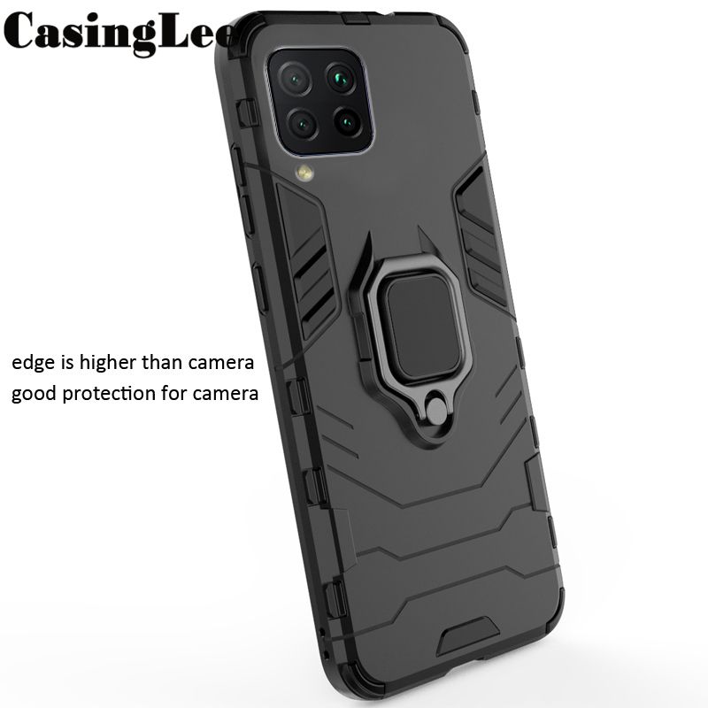 Protect Cover For Samsung Galaxy M12 Case Shockproof Armor Stand with Holder Car Magnetic Ring Back Cover For Samsung M12 Phone cases For girls and Boys