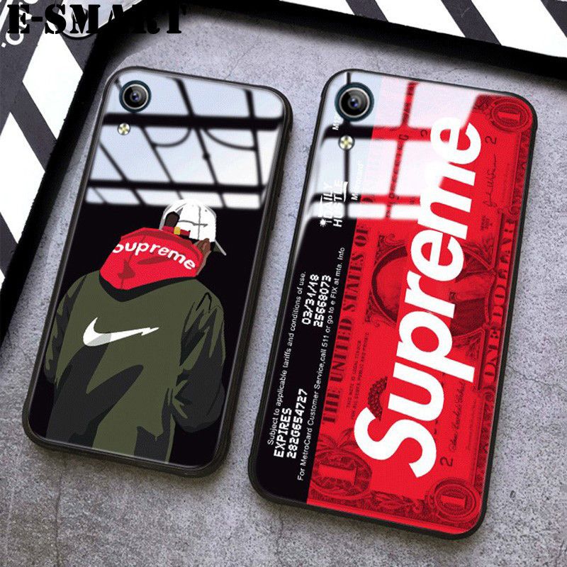 Supreme Phone Case Vivo Y91C Back Cover Tempered Glass Protector Mirror Cases SUP Superme Supreme Design Vivo Y91C Case