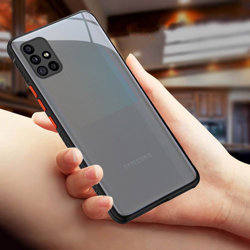 For Samsung Galaxy A31/A51/A71 Case Soft Silicone Frame Transparent Acrylic Camera Protection Shockproof Clear Mobile Phone Casing Cover