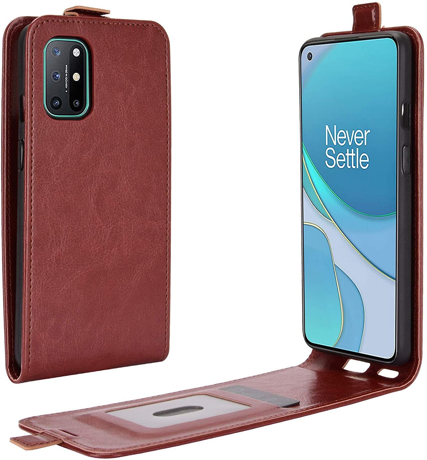 Oneplus 8T Case, Vertical Flip Folio Case PU Leather Protective Cover Magnetic Closure Shell with Card Slot for Oneplus 8T