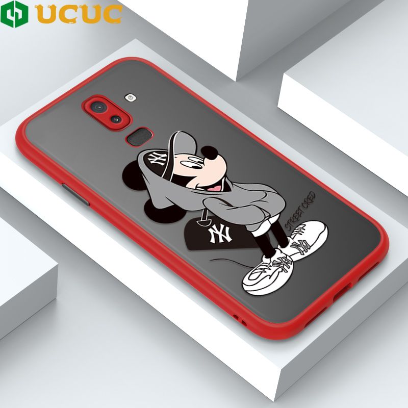 UCUC for Samsung Galaxy J8 2018 Back Cover Handsome Mouse Frosted Transparent Hard Phone Case Thin Shockproof Full Cover Camera Protect Case