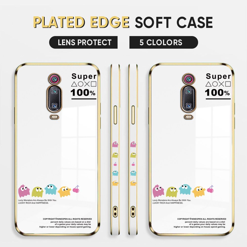 Luxury 6D Plating Case for Redmi K20 / K20 Pro Back Cover Game Little Monster Side Pattern Soft Silicone Square Phone Cases