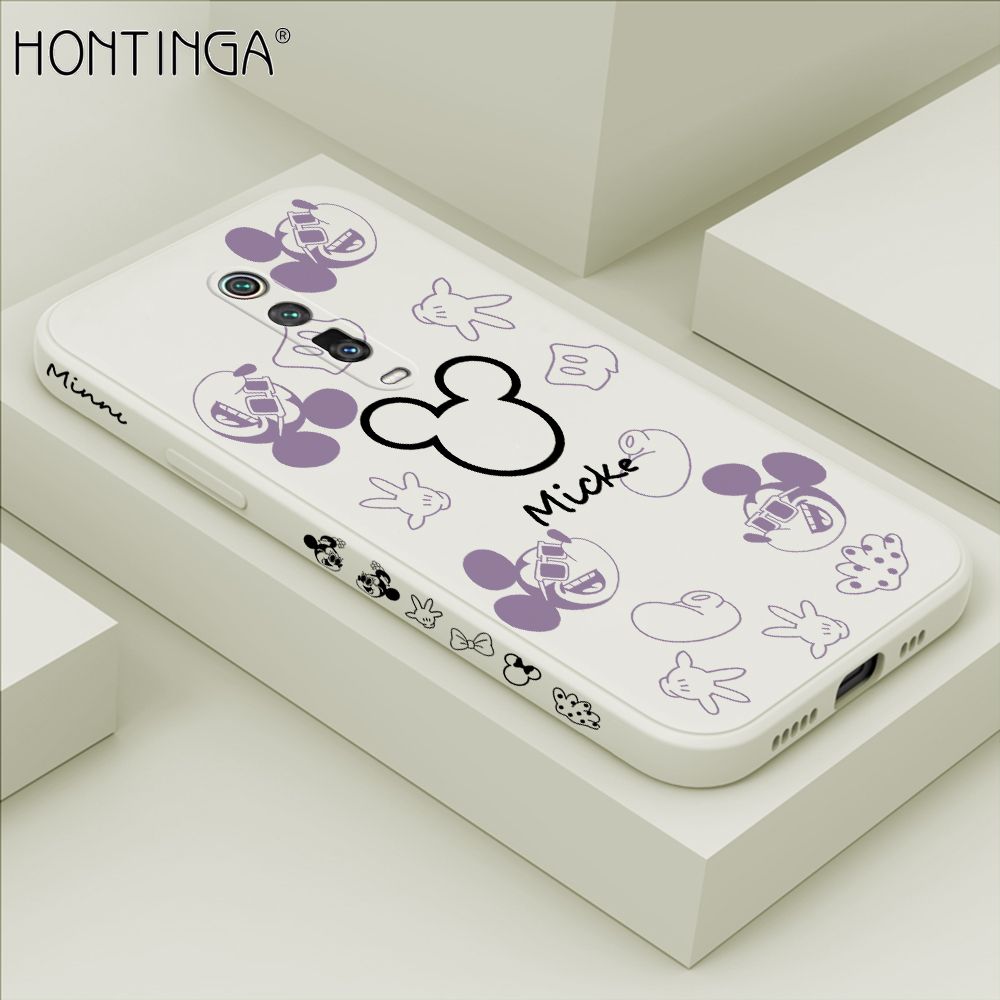 Hontinga for Redmi K20 / K20 Pro / Xiaomi Mi 9T / 9T Pro Case Side Design Cute Mouse Avatar Back Cover Soft Square Edge Pattern Liquid Silicone Trend Phone Cases