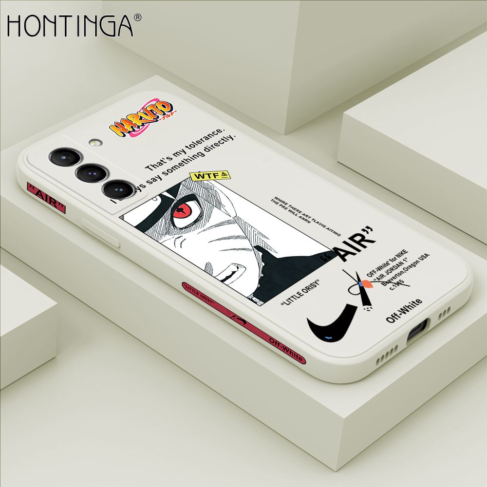 Hontinga for Samsung S21 Plus 5G Case Side Design New Anime Naruto for Boys Back Cover Soft Square Edge Pattern Liquid Silicone Trend Phone Cases