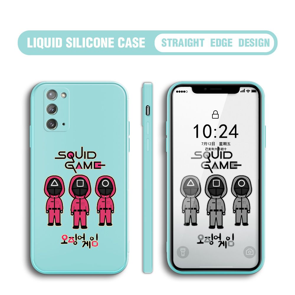 Jizetin for Samsung Galaxy Note 20 Case Trend Cartoon Korean Squid Phone Cover Liquid Silicone Case Phone Protective Case