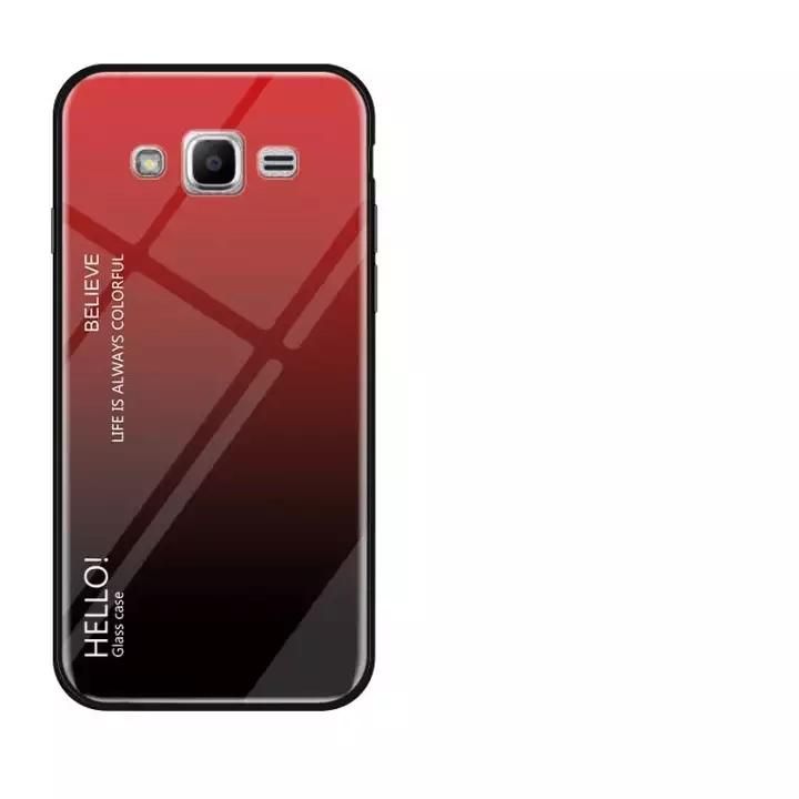 Gradient Color Tempered Glass Casing Protective Case Back Cover Soft TPU Bumper Case For Samsung Galaxy J5 2015 Case