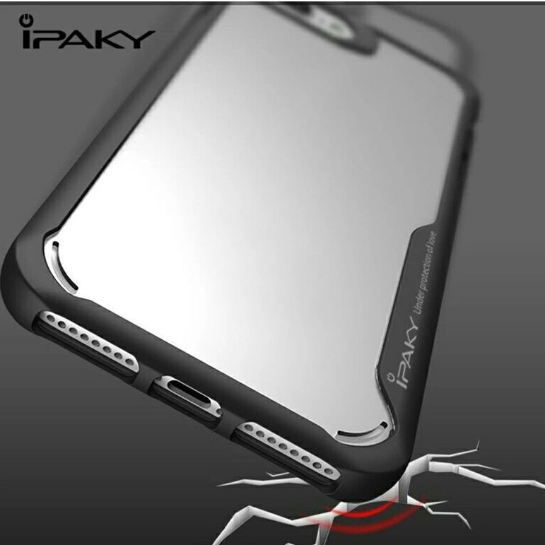 Xiaomi MI Redmi 6A (M1804C3CG, M1804C3CH, M1804C3CI) - Fashionable iPaky Silicone Acrylic Hybrid Shockproof Scratch Resistant Armor Transparent Back Cover