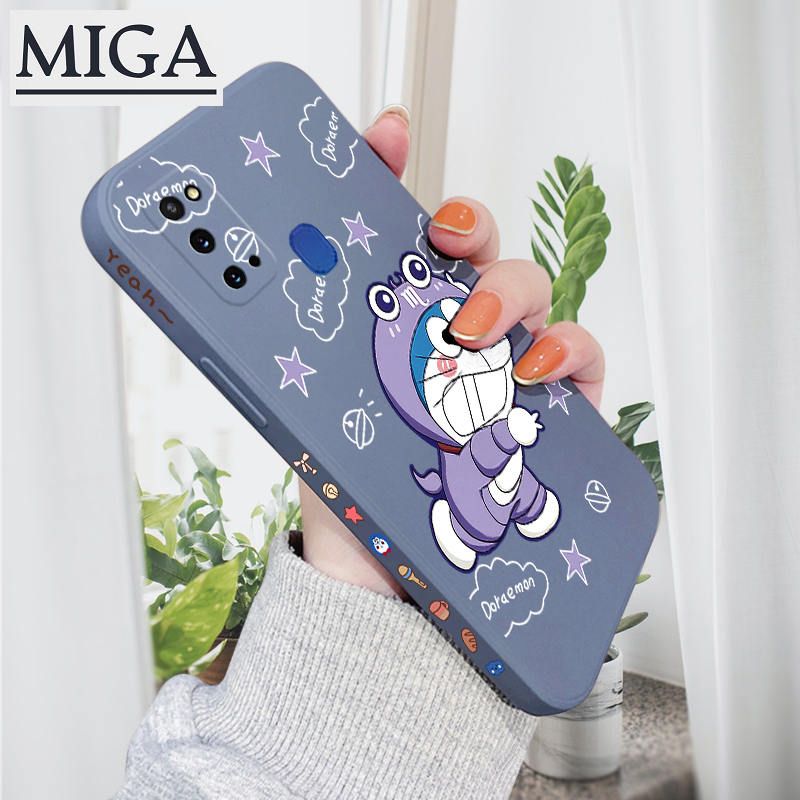 Jizetin Casing For Samsung Galaxy A20 A20S A21S New Cartoon Anime Side Design Phone Case Square Edge Pattern Silicone Casing Full Cover Camera Case
