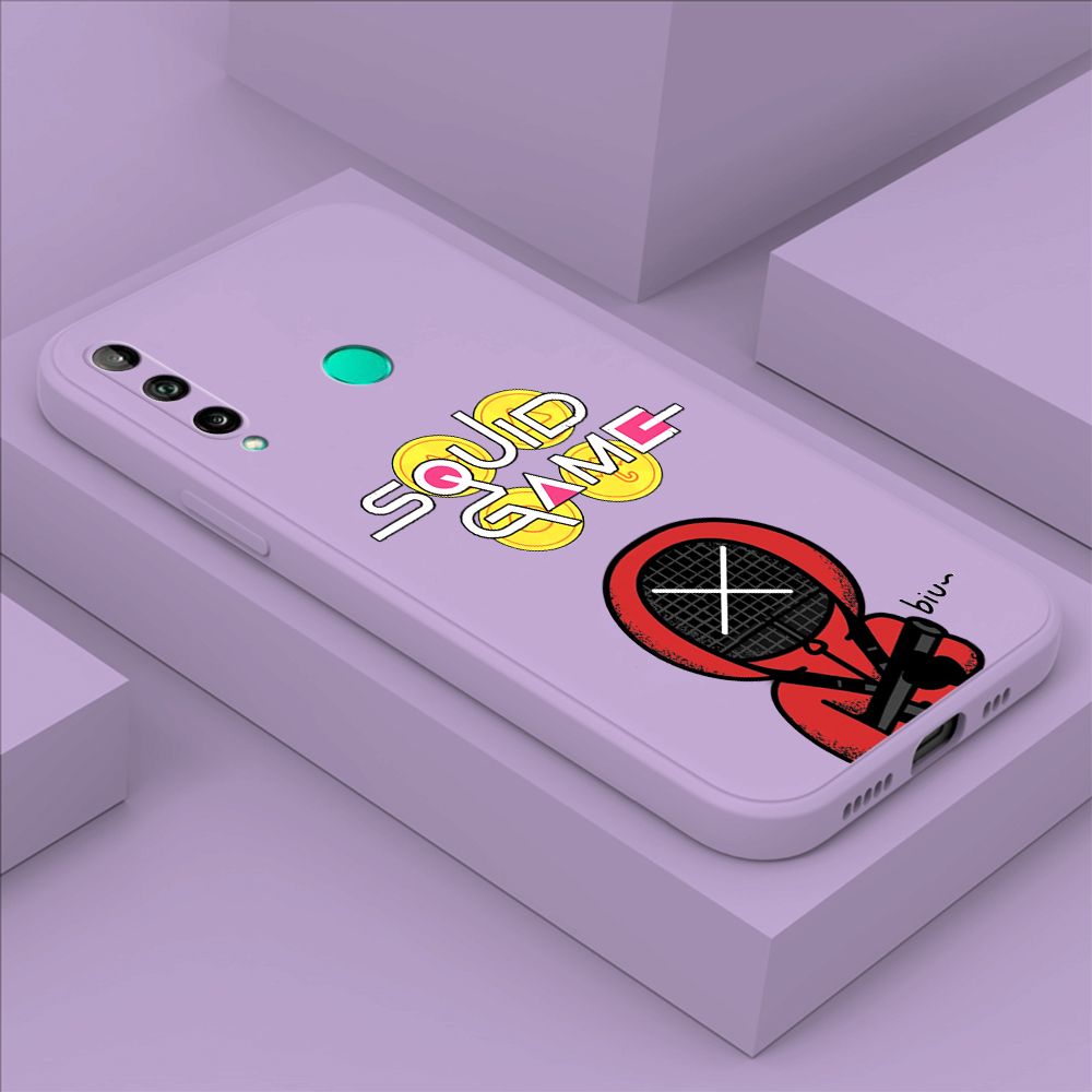 ZeroQiQi for Huawei Y7P Case Fashion Cartoon Electric Baton Judge Role Phone CoverSquare Liquid Silicone Trend Phone Case