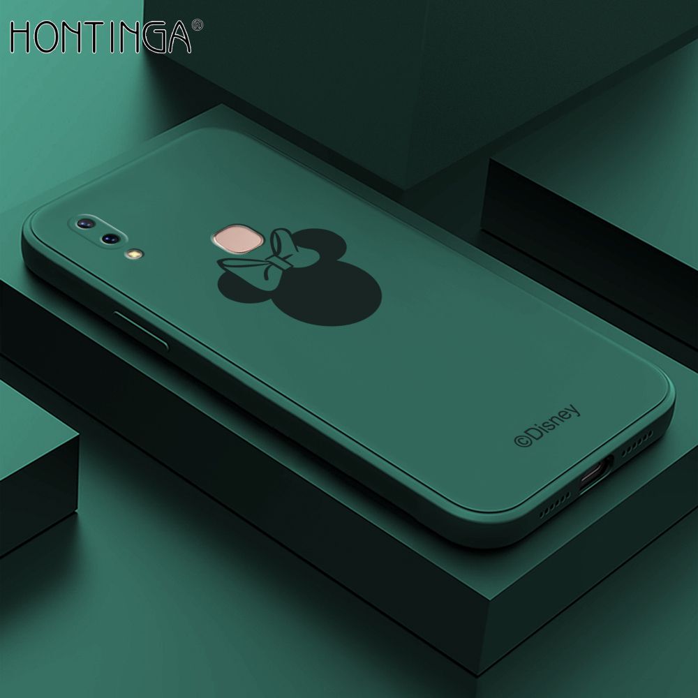 Hontinga for Vivo V9 Case Cartoon Mouse Phone Case Soft Square Edge Silicone Cases Full Lens Cover Shockproof Protection Cover