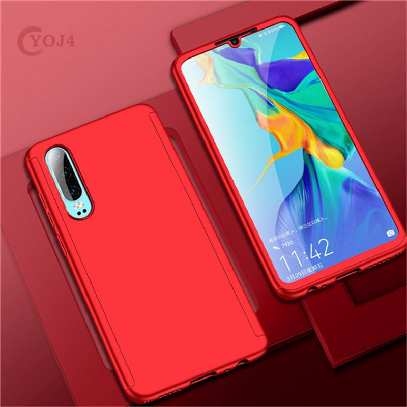 360 Full Protective Case Huawei Y9 Y7 Prime Y6 Pro  Y9  Y9S Y6s Y6P  P30 P20 Pro Lite Mate 20 Mate 30 Pro Cover Case With Tempered Glass yoj4