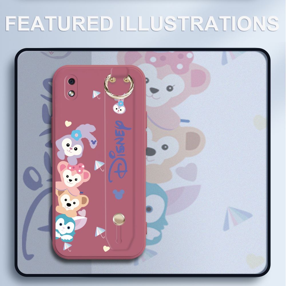 UCUC for Samsung Galaxy A01 Core Wrist Strap Case Creative Cartoon Cute Bunny Cover Ultra Thin Anti Fall Liquid Silicone Phone Case