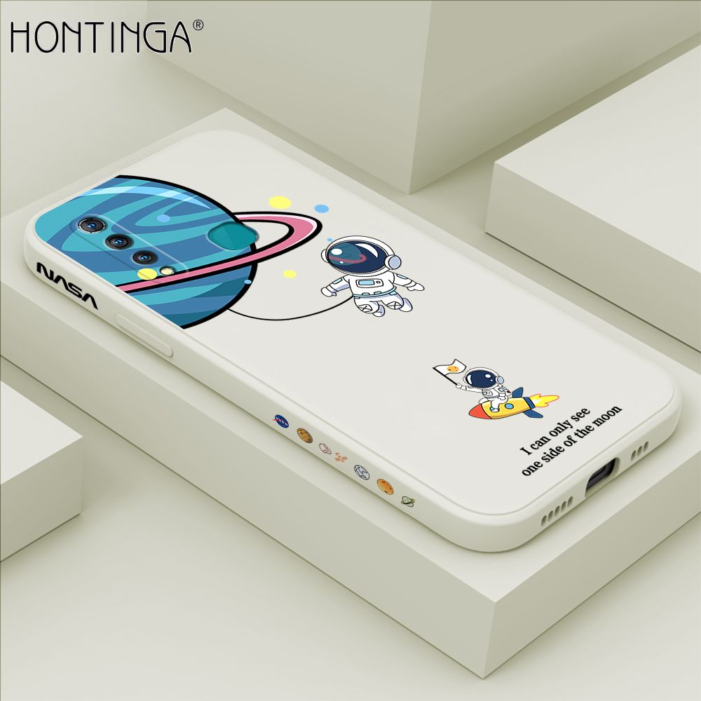 Hontinga for VIVO Z1 Pro Case Cartoon Astronaut Side Design Back Cover Soft Square Edge Liquid Silicone Phone Cases