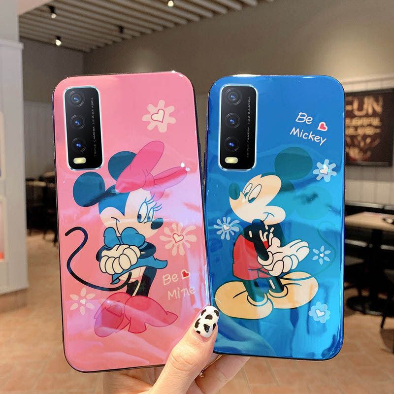 For Vivo Y20S Case Cute Mickey and Minnie cases Soft Silicone for Vivo Y20S Back Cover