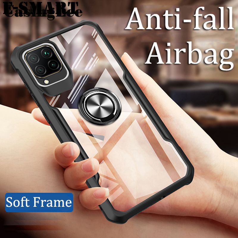 Phone Case Samsung Galaxy A42 Back Cover Magnetic Transparent Clear Armor Ring Shockproof Back Cover for Samsung A42 Case