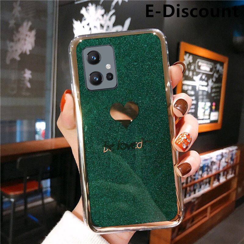 For VIVO Y75 5G Back Fashion Couple Cases Bling Gold Glitter Be Loved Soft Silicone Protector Cover VIVO Y75 5G Case