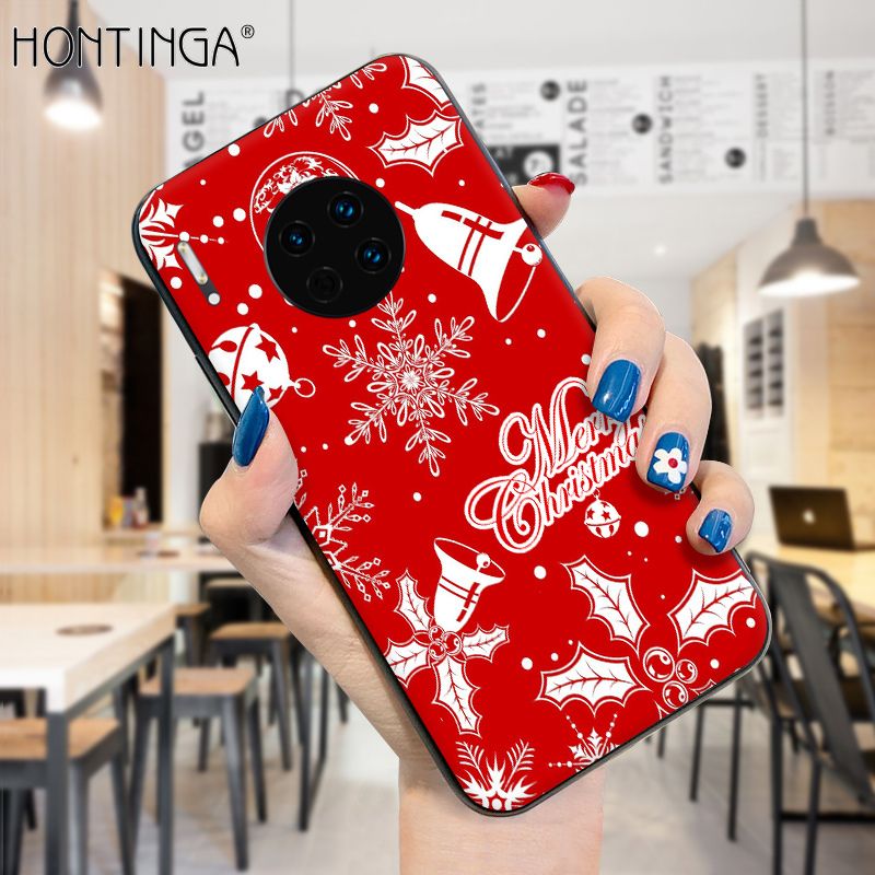 Hontinga for Huawei Mate30 Case Merry Christmas Gifts for Girls Boys Phone Cover Shockproof Soft Silicone TPU Cases
