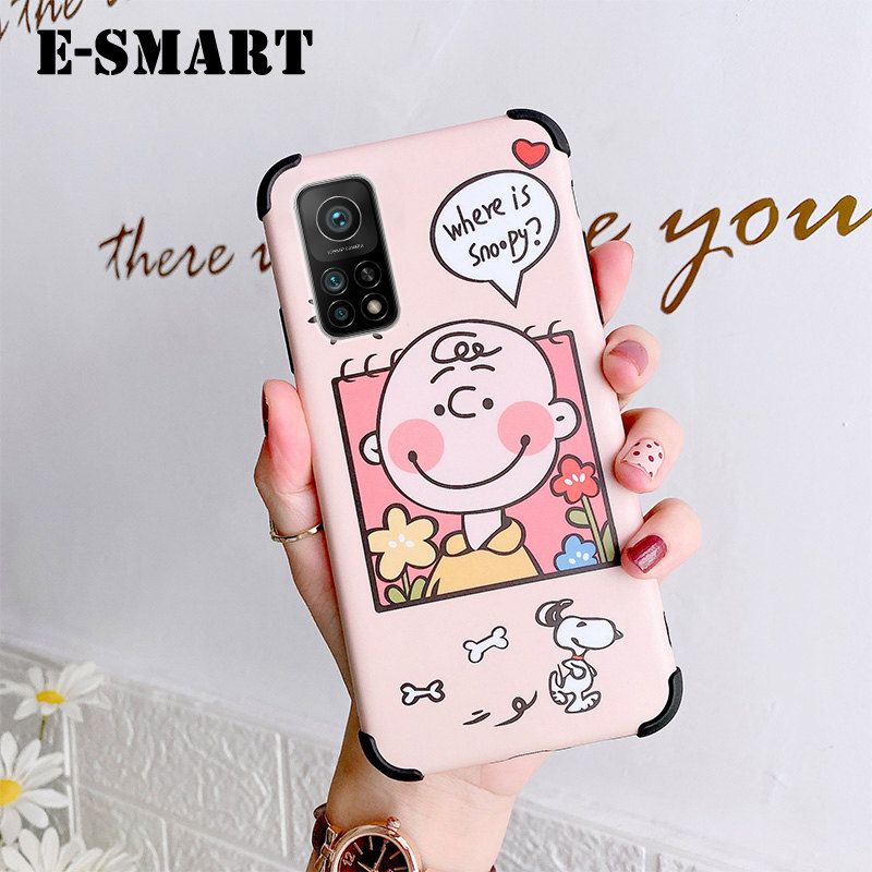 For Poco X4 Pro 5G Case Cute Cartoon Charlie and Snoopy Shockproof Hard Couple Cases Protector Cover for Mi Poco X4 Pro 5G Back Cover