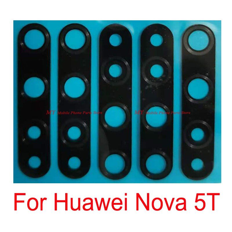 1~50 Pieces Rear Back Lens Glass For Huawei Nova 5T Nova5t Back Camera Glass Lens With Glue Sticker Spare Parts