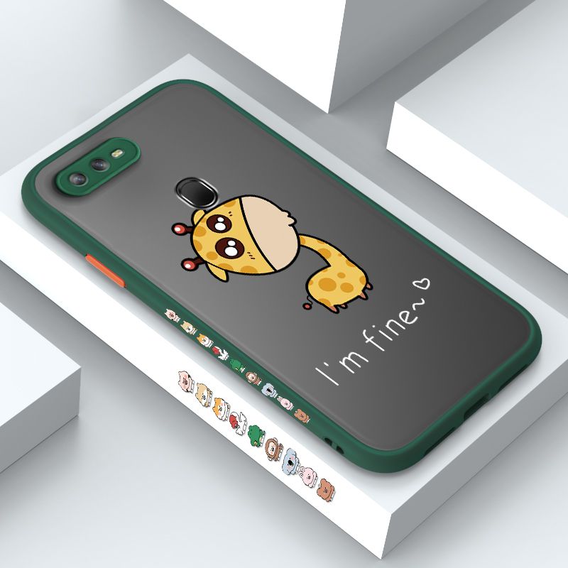 ZeroQiQi for OPPO A12S Case Cute Funny Giraffe Side Printing Cover Frosted Ultra Thin Protective Anti Fall Phone Case
