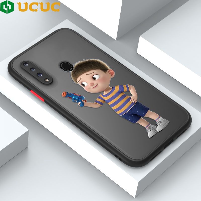 UCUC for Samsung Galaxy A20S Back Cover Naughty Little boy Frosted Transparent Hard Phone Case Thin Shockproof Full Cover Camera Protect Case