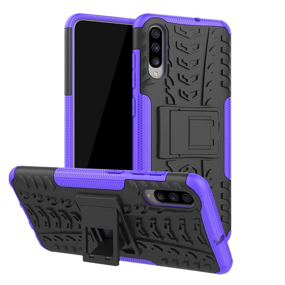 For Samsung Galaxy A50 Heavy Duty Armor Tough Hybrid Shockproof Dual Layer Kickstand Protective Case Cover
