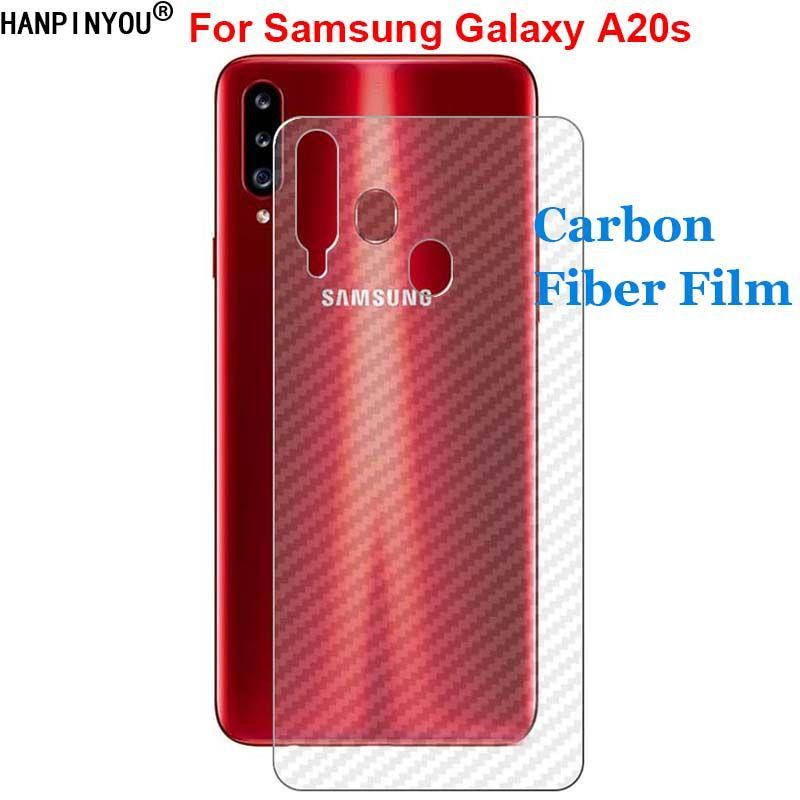 For Samsung Galaxy A20s Transparent 3D Carbon Fiber Back Skin Rear Screen Guard Protector Sticker