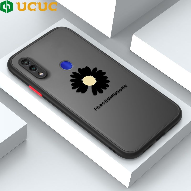 UCUC for Redmi Note 7 Note 7 Pro Back Cover INS Style Daisy Frosted Transparent Hard Phone Case Thin Shockproof Full Cover Camera Protect Case
