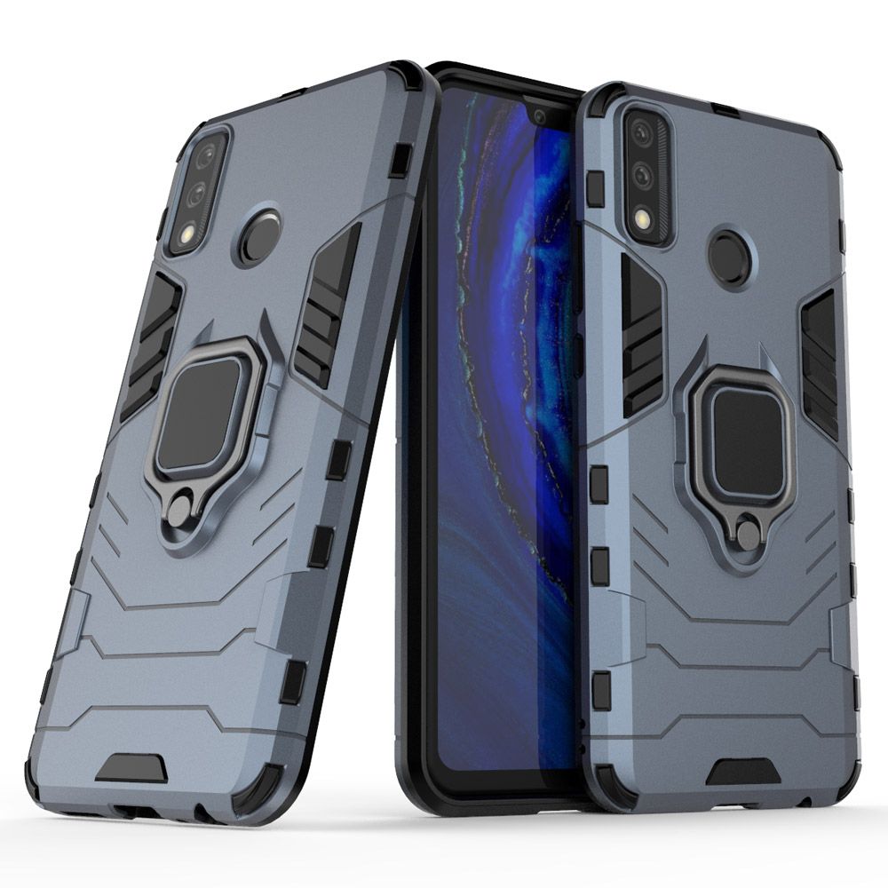 For Huawei Y8s Soft TPU + Rugged PC Dual-Combination Rotating Ring Bracket Protective Case Compatible