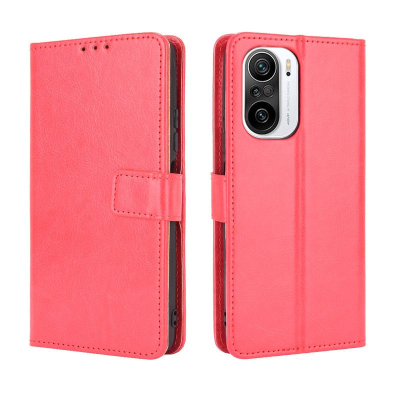 Holster Flip Stand Wallet Crazy Horse PU Leather Case For Xiaomi Redmi K40 Cover