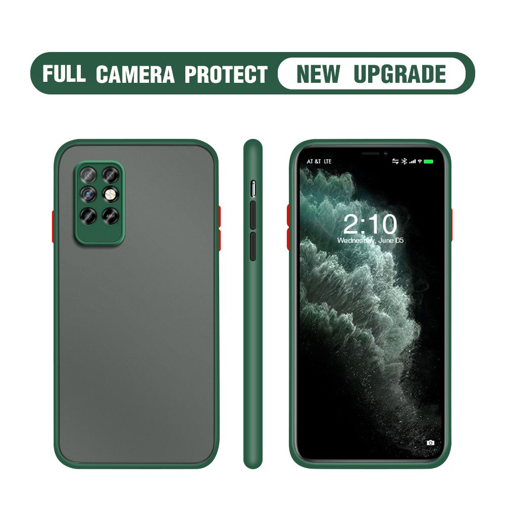 Hontinga for Infinix Note 8i Cover Simple Solid Color Case Edge Frosted Transparent Phone Cover