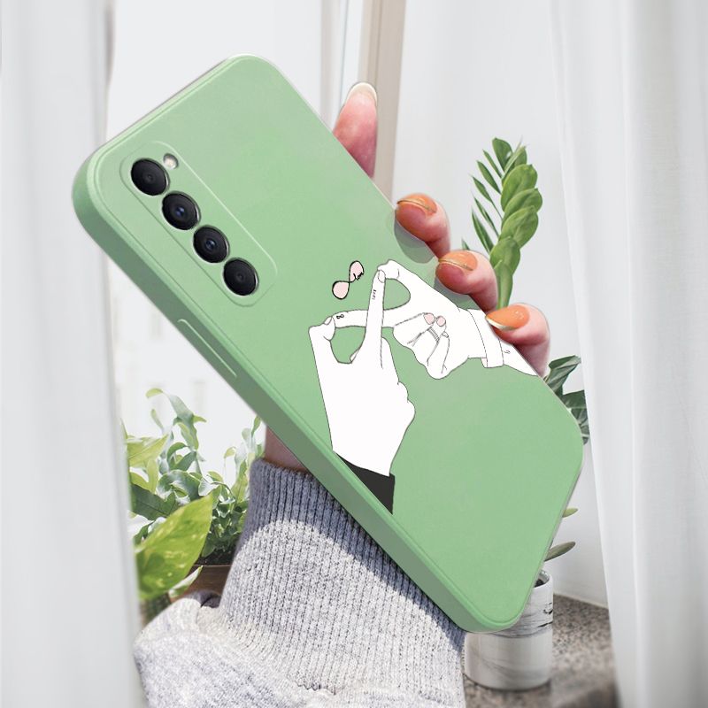 AMORVOR for OPPO Reno4 Pro Back Cover Love Infinity Side design Soft Case Liquid Silicone Phone Cases