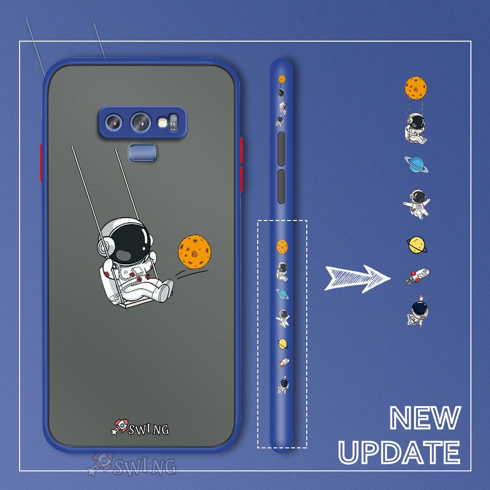 UCUC for Samsung Galaxy Note 9 Back Cover Swing Astronaut Side Printed Design Phone Case Ultra Thin Frosted Cover Shockproof Phone Cover