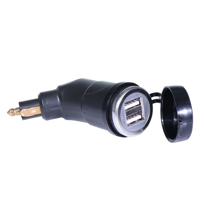 Waterproof 12V Motorbike Hella DIN Plug Dual USB Charger for -BMW R1200GS R1200RT -Triumph Ducati and more Motorcycle