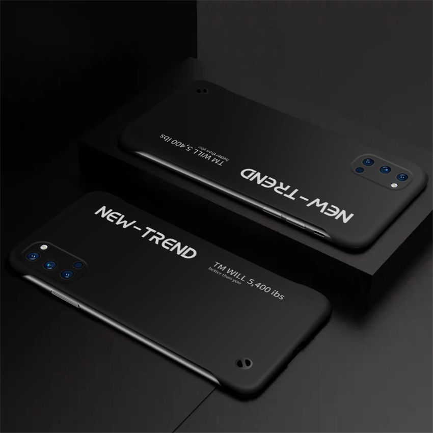 lthmy For Oppo Reno4 5G Ultra Thin Frameless Matte Hard Plastic Phone case Shock Absorption TPU Bumper Casing Back Cover