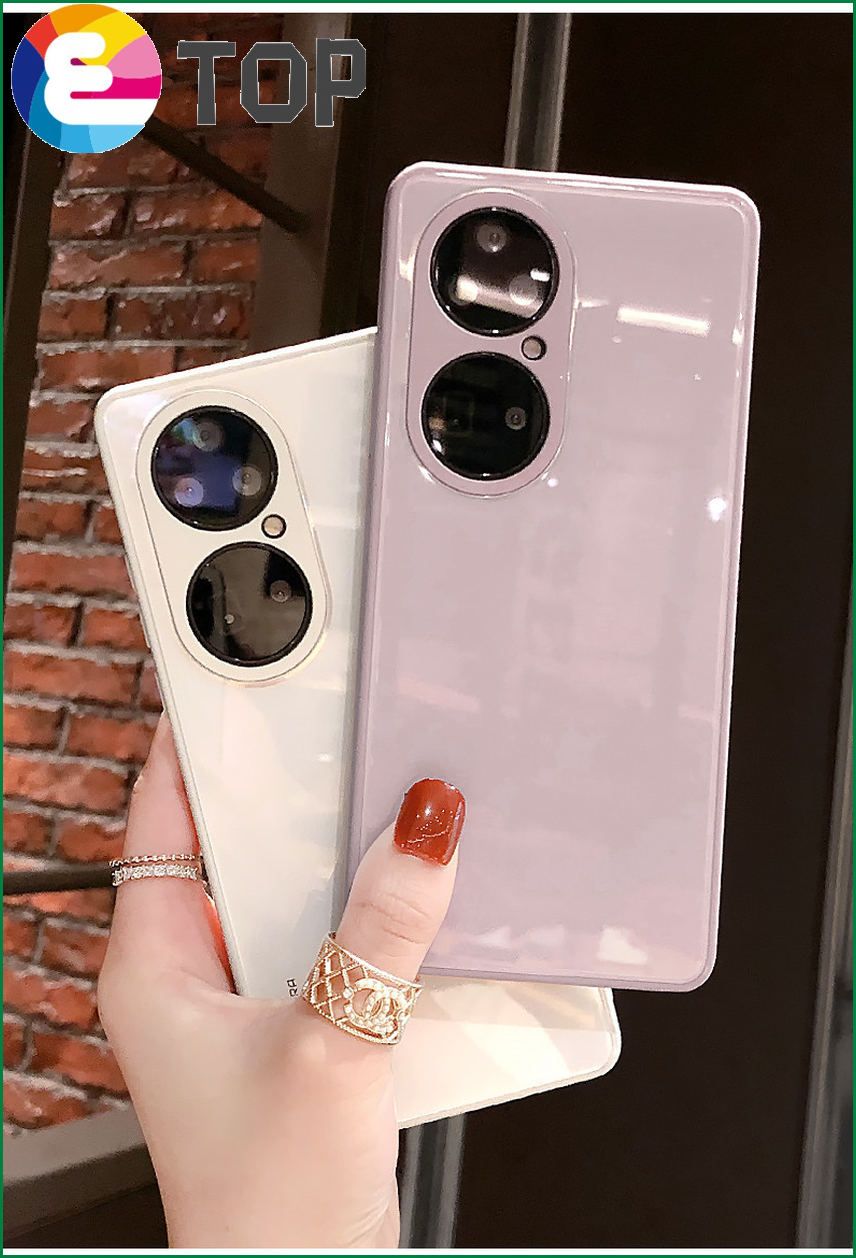 Suitable for Huawei p50 mobile phone shell all-inclusive p50pro women's glass ins cold wind new couple tide