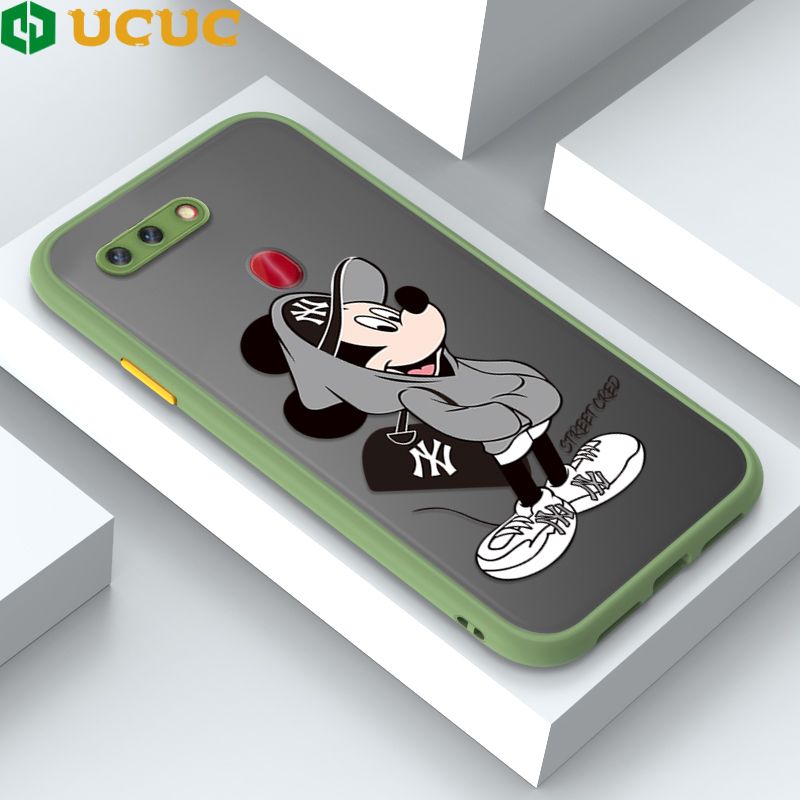 UCUC for OPPO R15 Pro Back Cover Handsome Mouse Frosted Transparent Hard Phone Case Thin Shockproof Full Cover Camera Protect Case