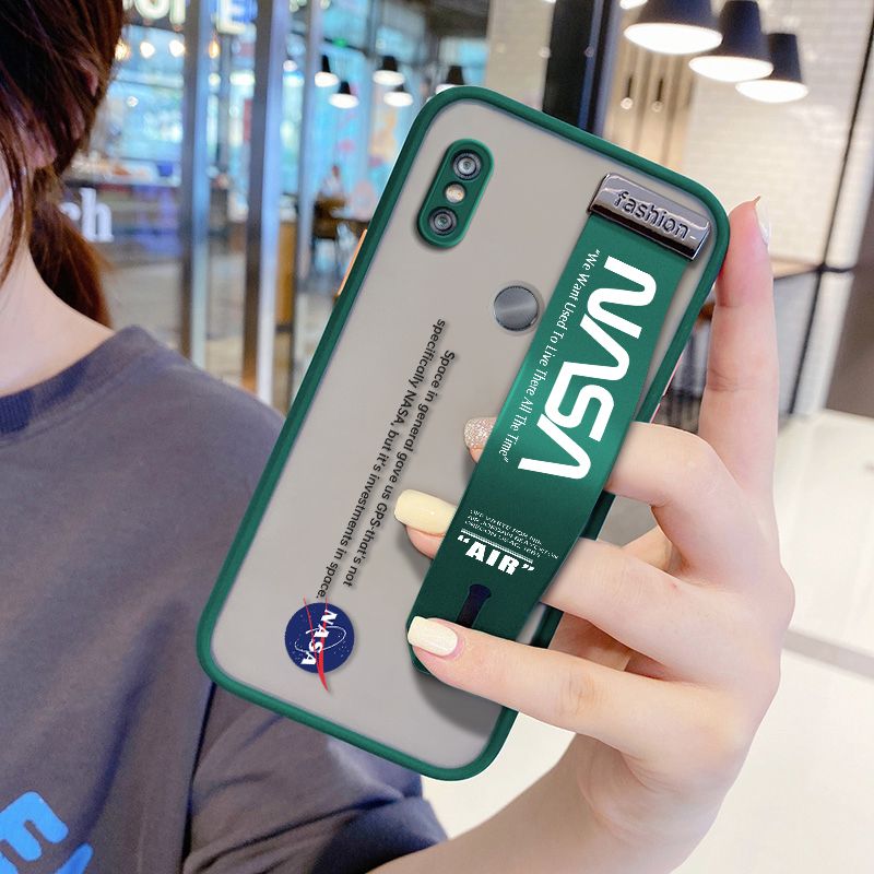UCUC for Xiaomi Redmi Note 6 Wrist Strap Case Popular NASA Wristband Printing Cover Shockproof Frosted Phone Case
