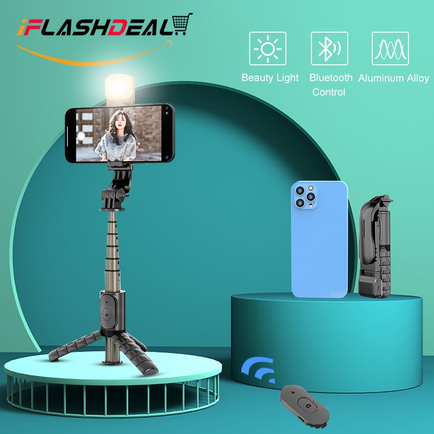 Selfie Stick Bluetooth Remote Selfie Stick Desktop Stand Selfie Stick Portable Stretchable Holder Anti-Shake Stabilizer Selfie Stick Self-Timer Artifact Rod with LED Fill Light