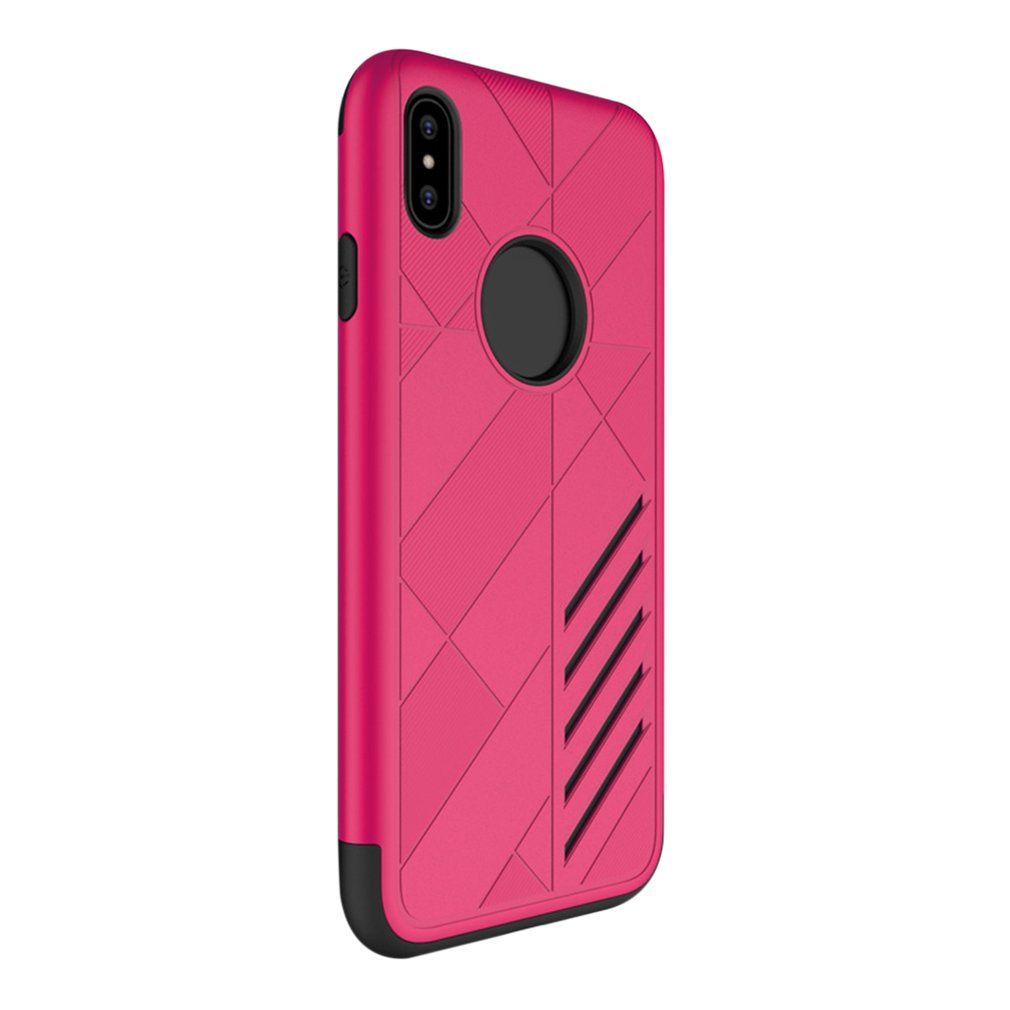 Cell Phone Protection Case Drop Resistance Skid Resistance Cover For Iphone X Rose Red